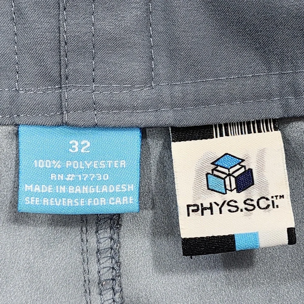 Physical Science Board Shorts Mens 32 Gray Chevron Tribal Dragon Cargo Beach Y2K